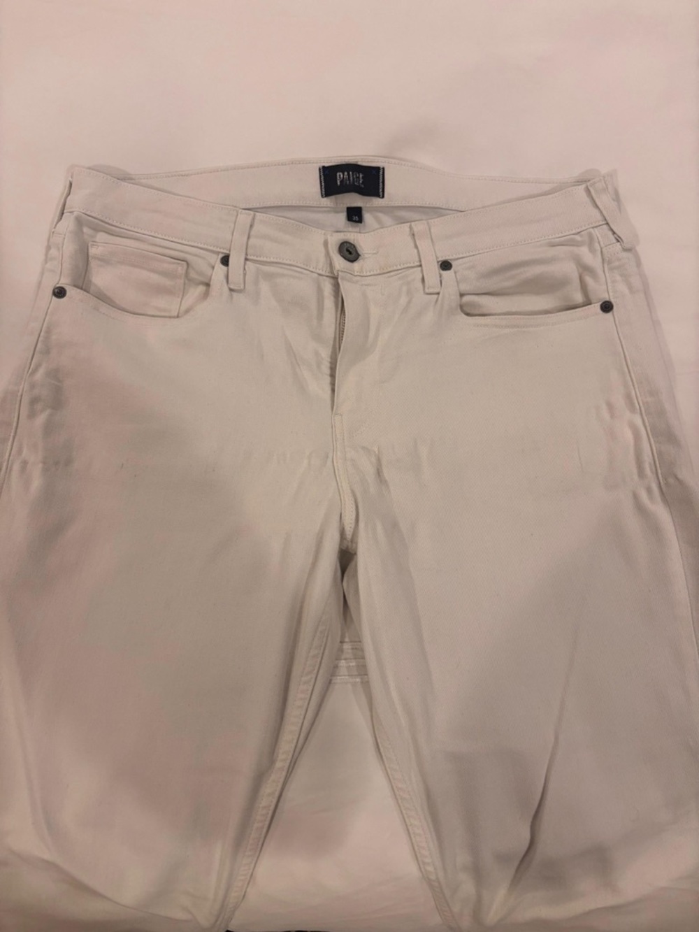 PAIGE Off-White Straight-Leg Jeans lennox version